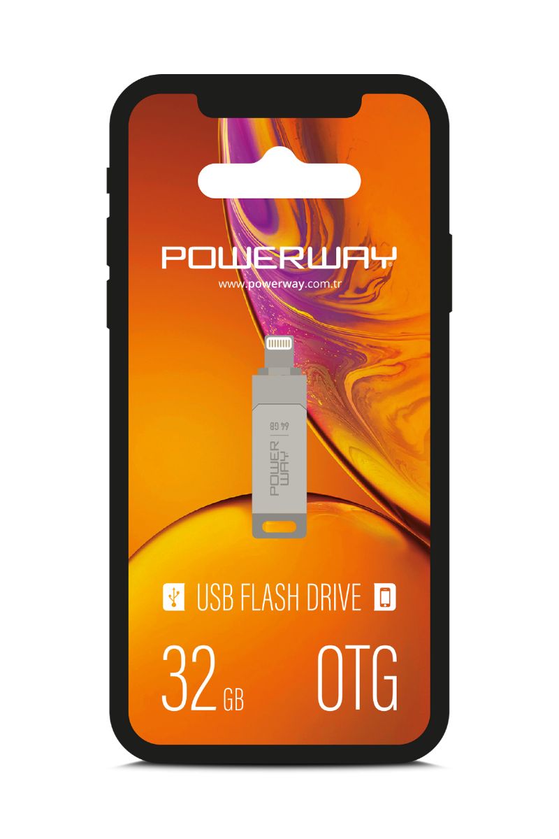 Powerway 32 GB OTG Flash Bellek Turuncu